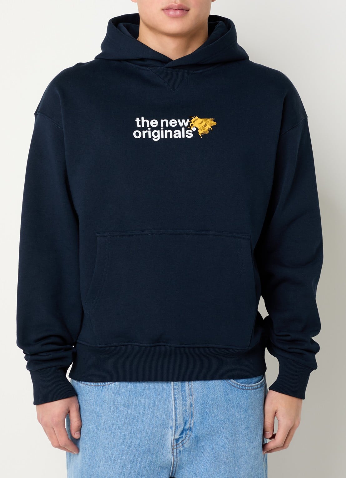 The New Originals Emblem bee hoodie met logo- en backprint - achterkant 3 donkerblauw