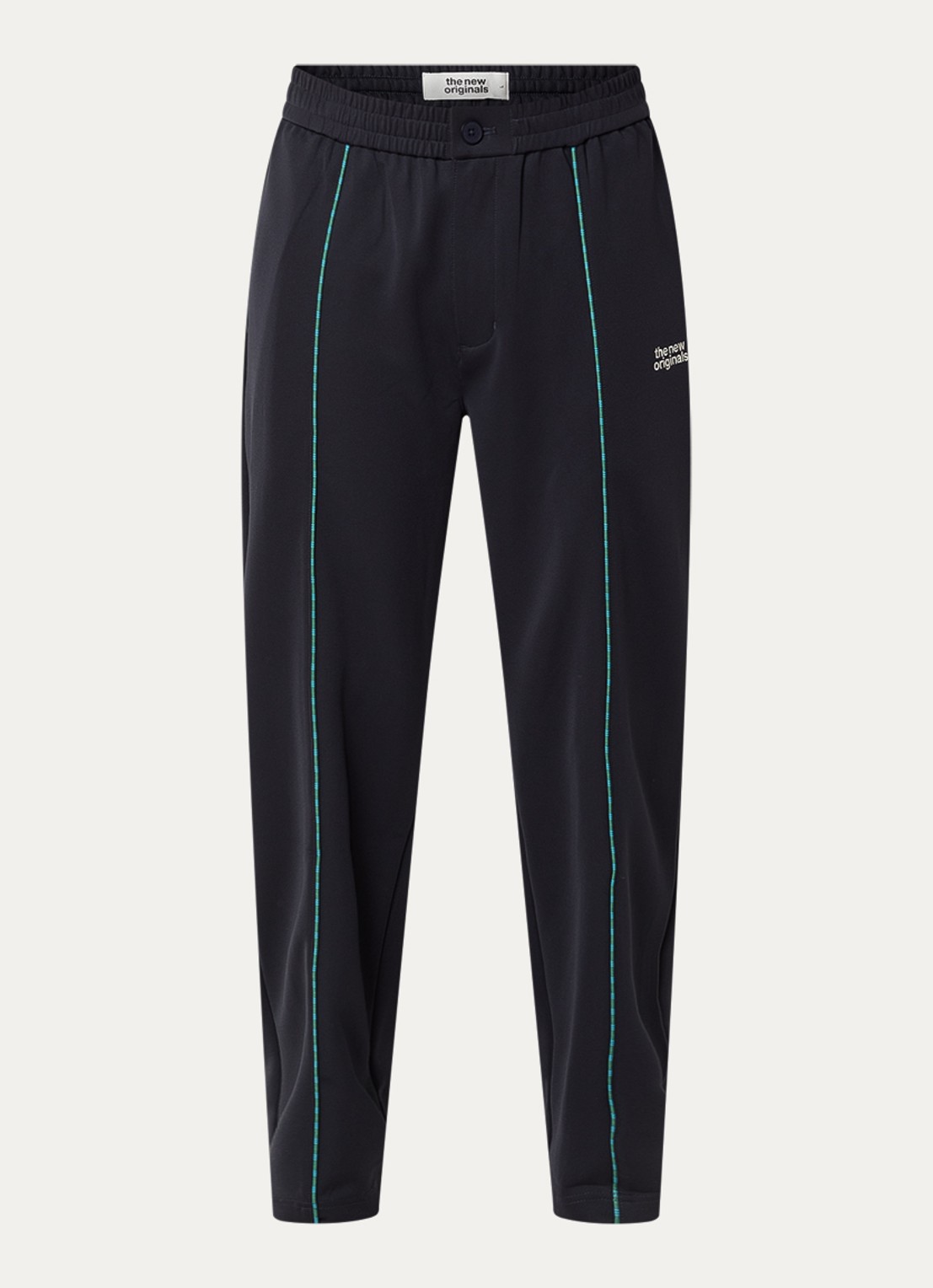 The New Originals Emblem straight fit trackpants met steekzakken en logo - voorkant donkerblauw