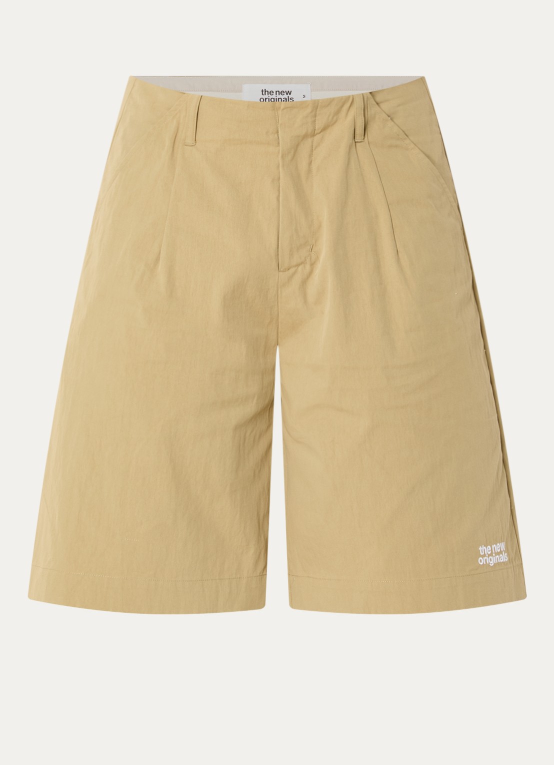 The New Originals Emblem wide fit korte broek met logoborduring - voorkant 3 khaki