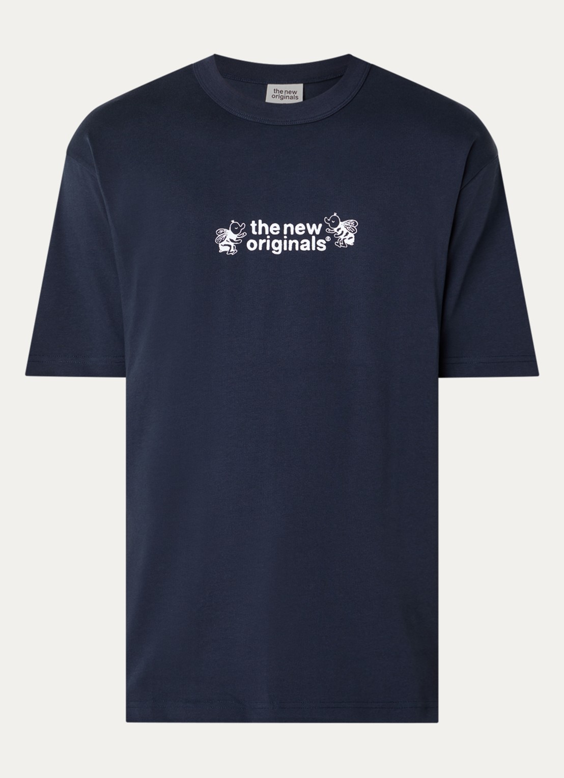 The New Originals Flying Bees T-shirt met front- en backprint - voorkant 2 donkerblauw