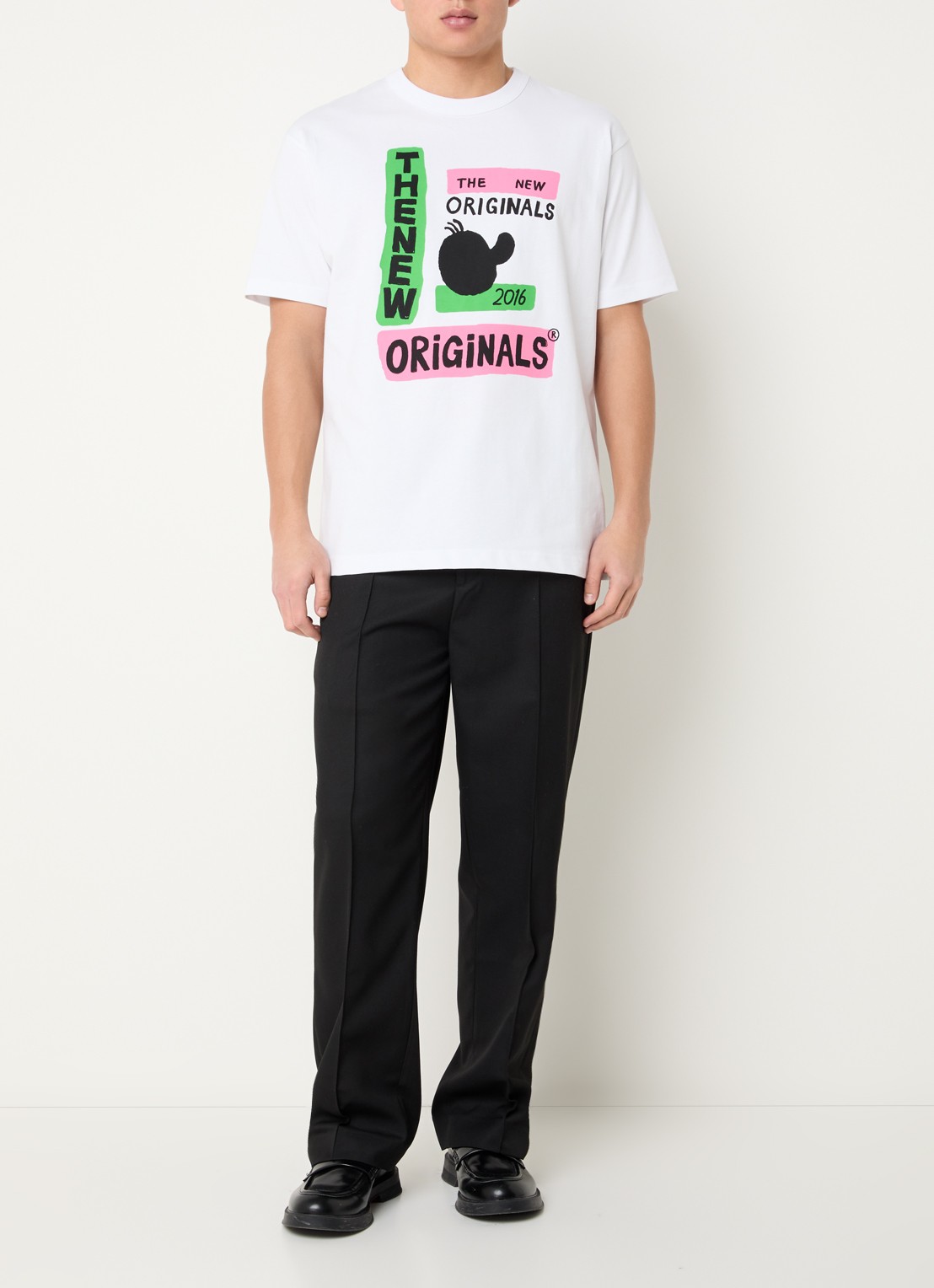 The New Originals Freddy T-shirt met print - voorkant 2 wit