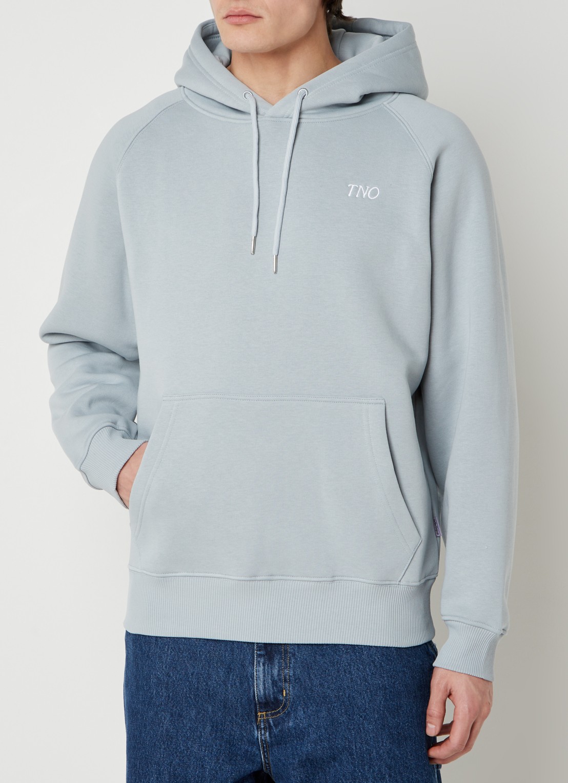 The New Originals Hoodie met logo- en backprint - achterkant blauwgrijs