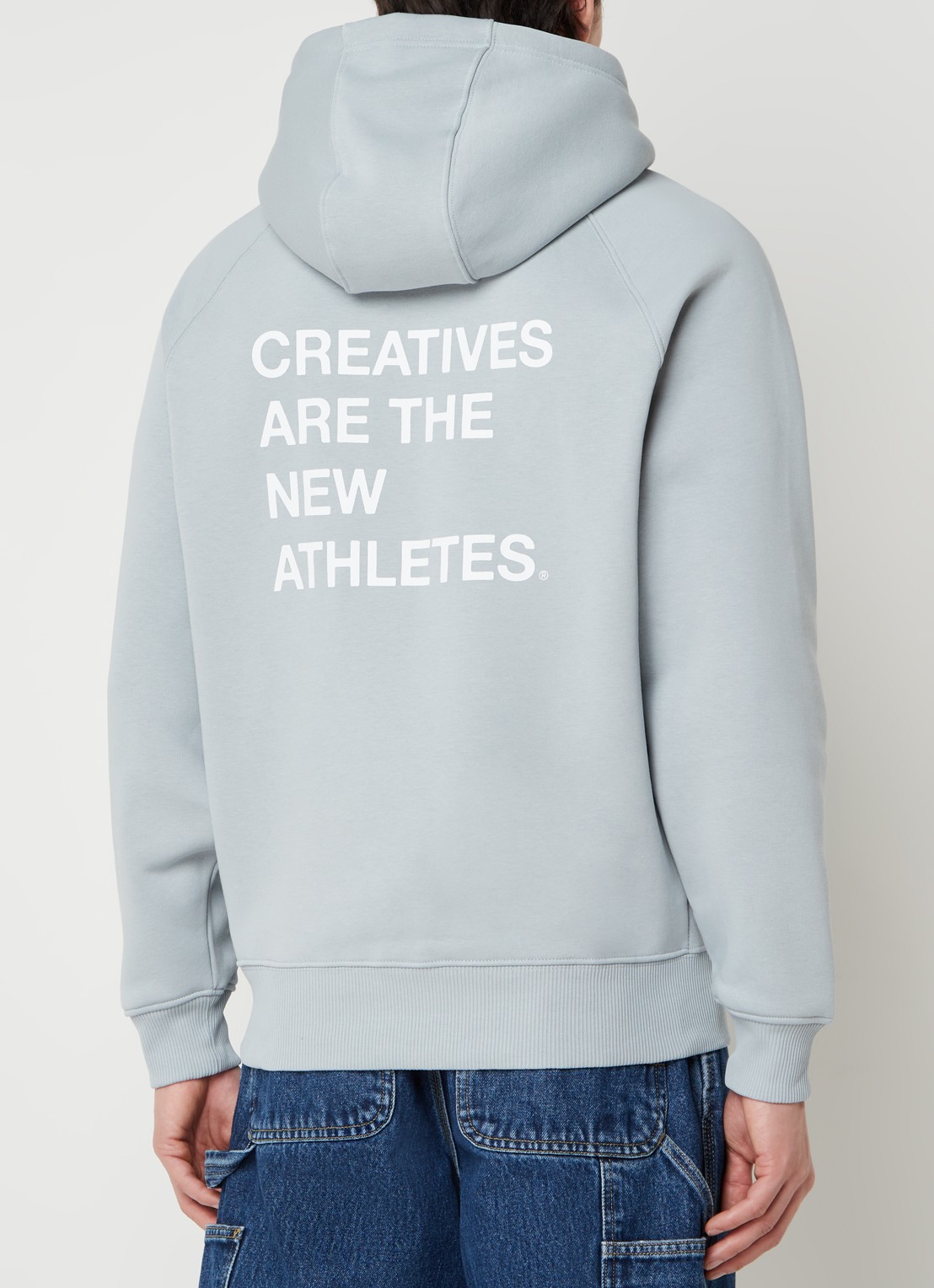 The New Originals Hoodie met logo- en backprint - detail 4 blauwgrijs