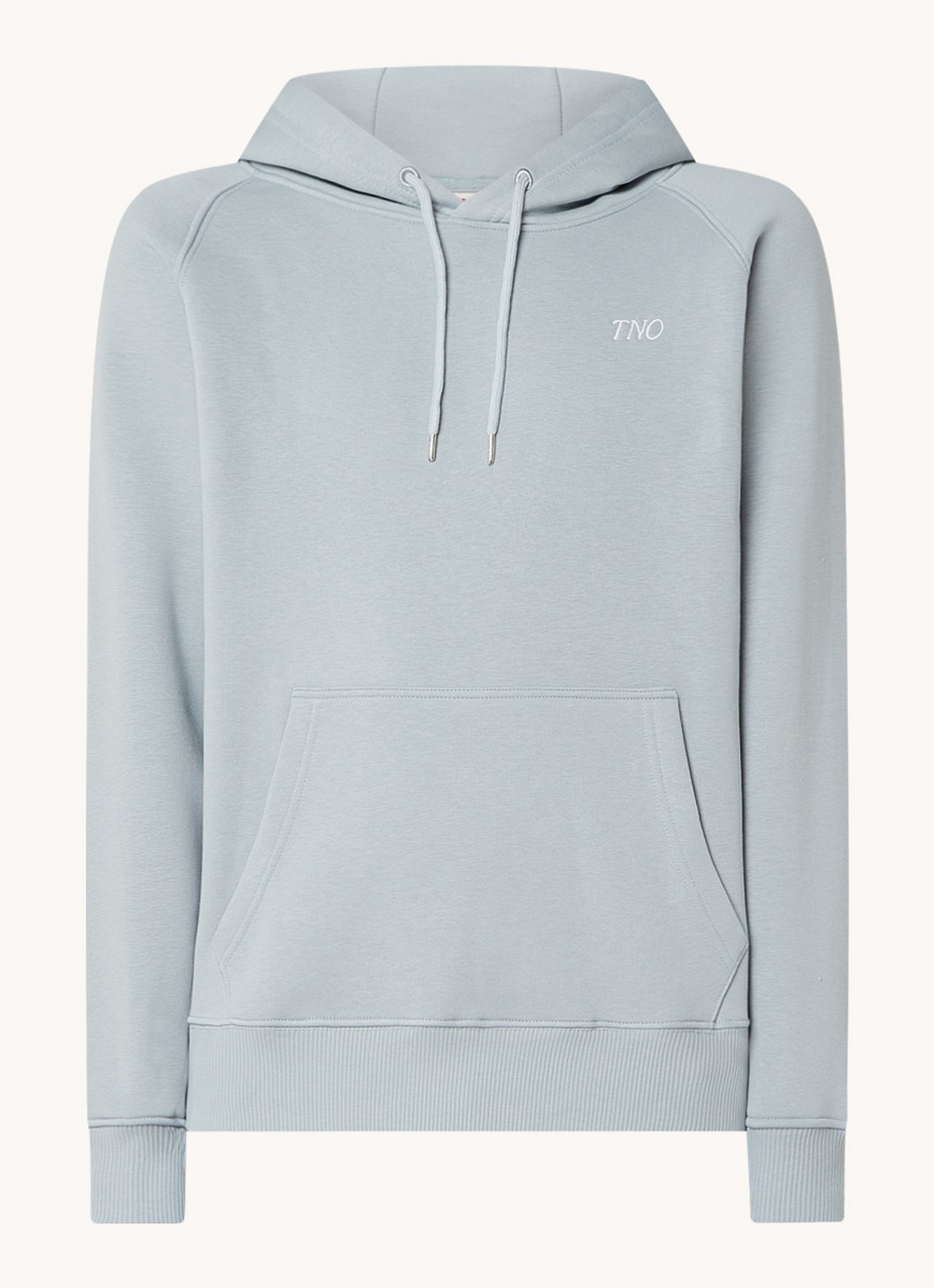 The New Originals Hoodie met logo- en backprint - voorkant 2 blauwgrijs