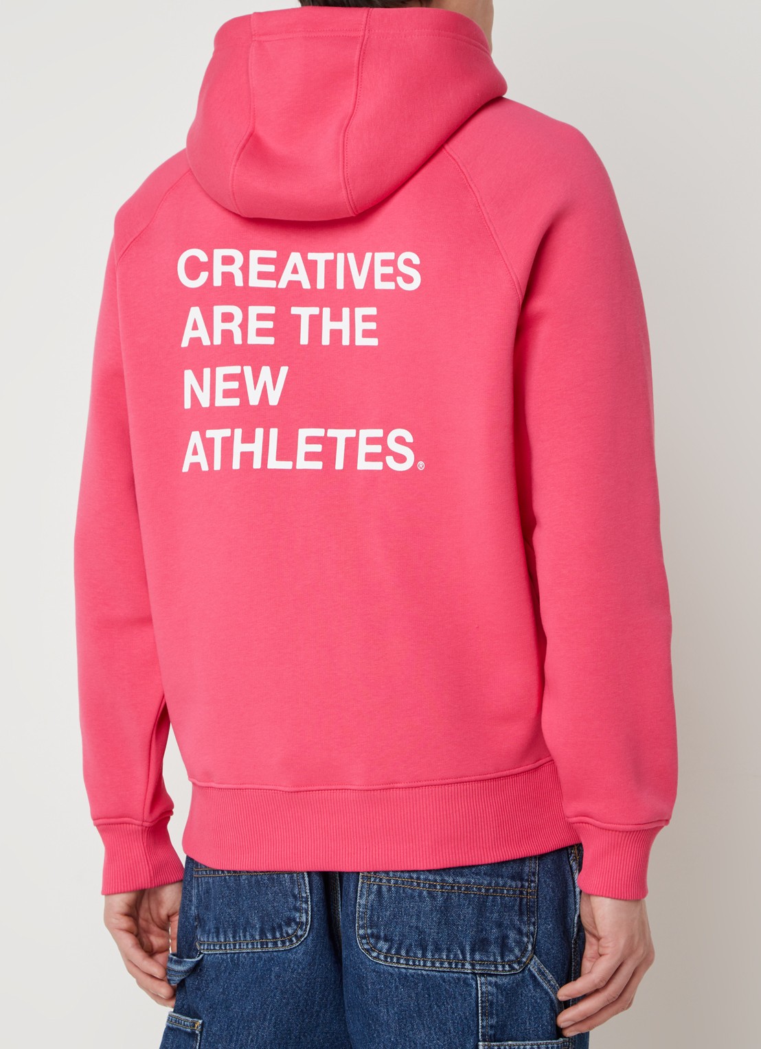 The New Originals Hoodie met logo- en backprint - detail 3 koraalroze