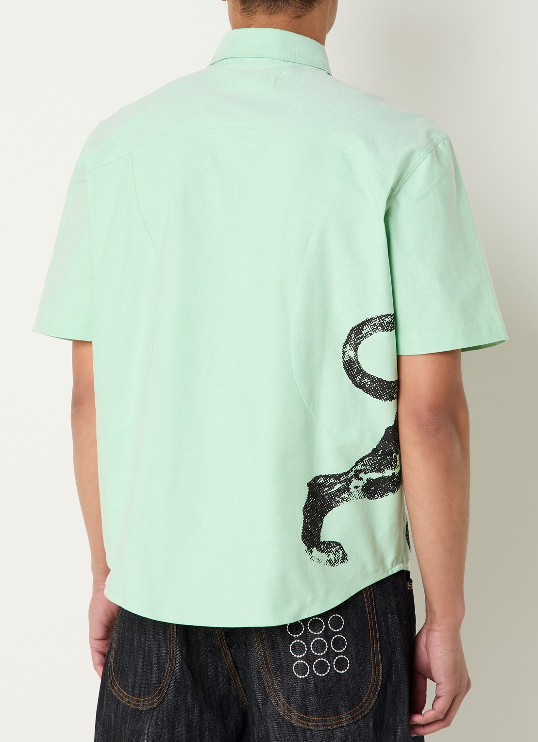 The New Originals Lion Curve regular fit overhemd met print - achterkant mint