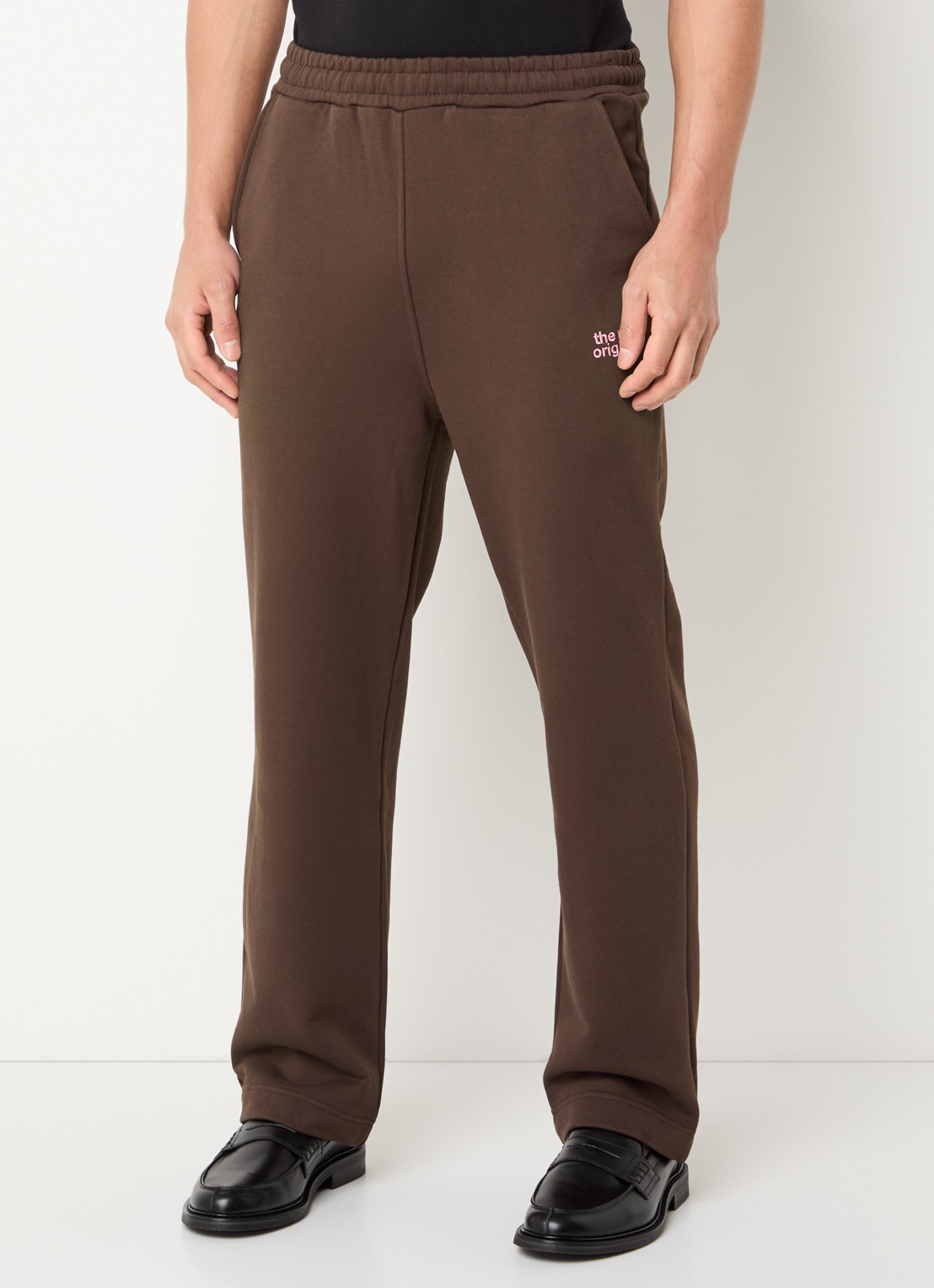 The New Originals Straight fit joggingbroek met steekzakken - detail 3 donkerbruin
