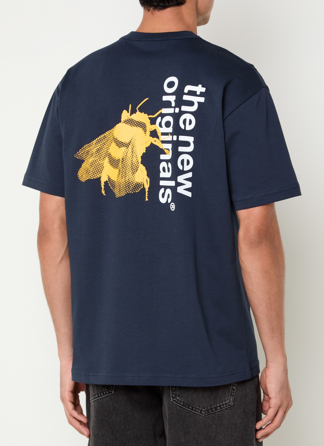 The New Originals T-shirt met logo- en backprint - detail 4 donkerblauw