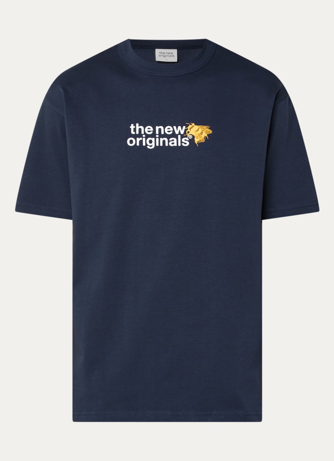 The New Originals T-shirt met logo- en backprint - voorkant 2 donkerblauw