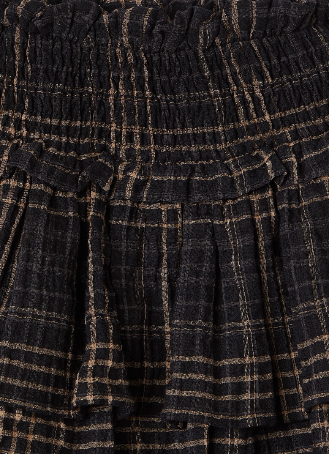 The New Society Aira rok met ruitdessin - detail 3 donkerblauw