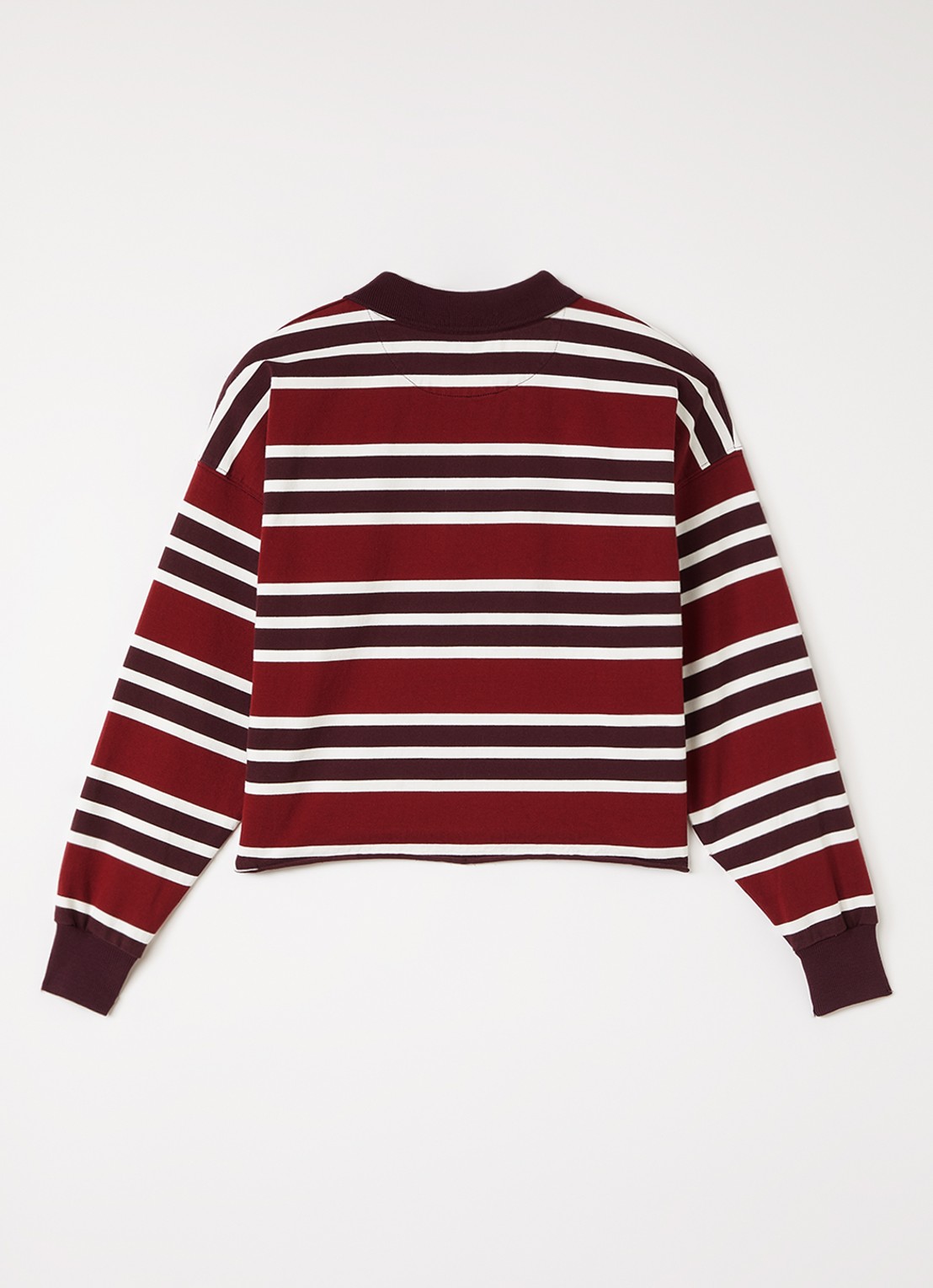 The New Society Alfie polo met streepprint - voorkant 3 bordeauxrood