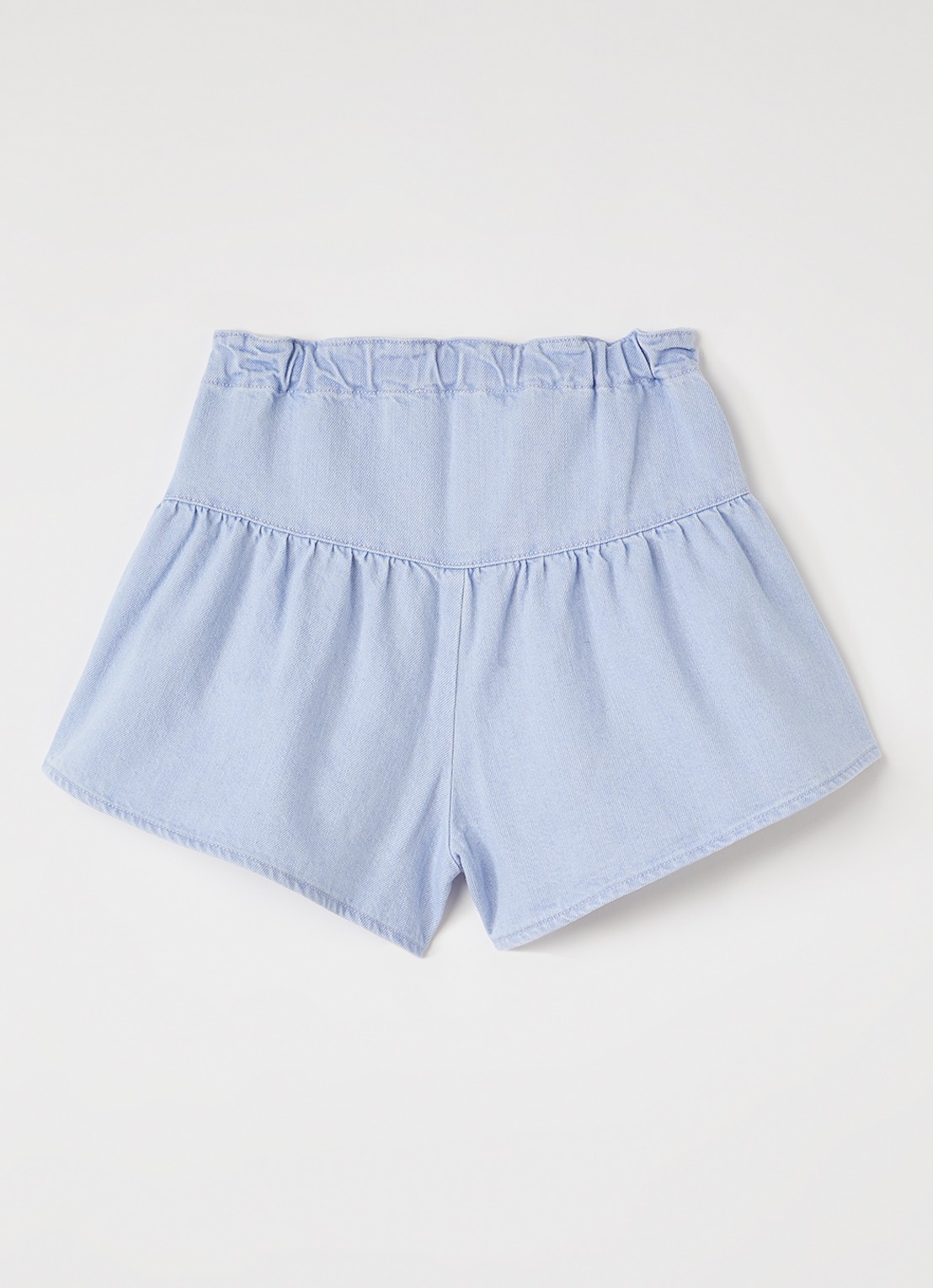 The New Society Bellis wide leg korte broek van denim - voorkant 2 indigo