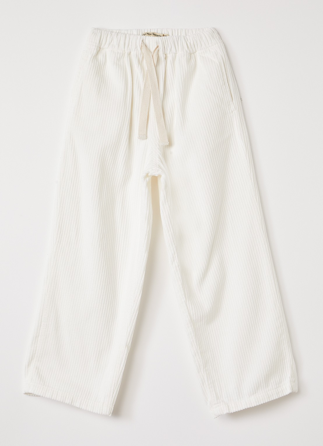 The New Society Elio loose fit broek van corduroy - voorkant wit