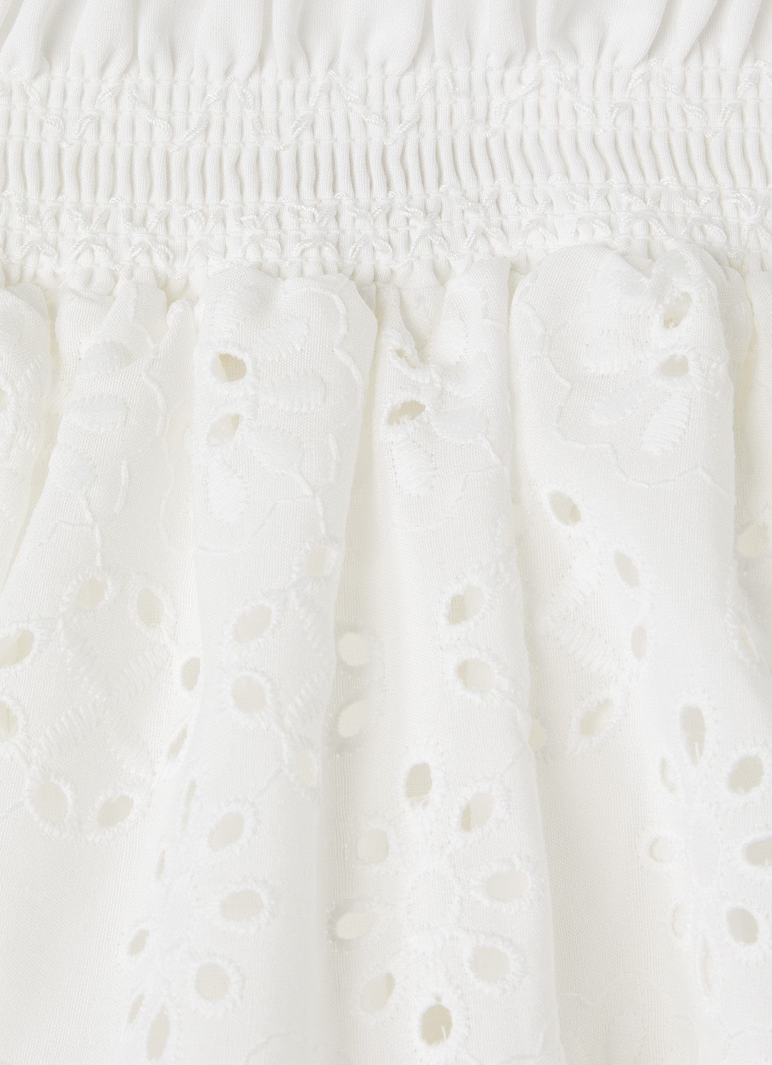 The New Society Sakura minirok met broderie - detail 3 gebroken wit