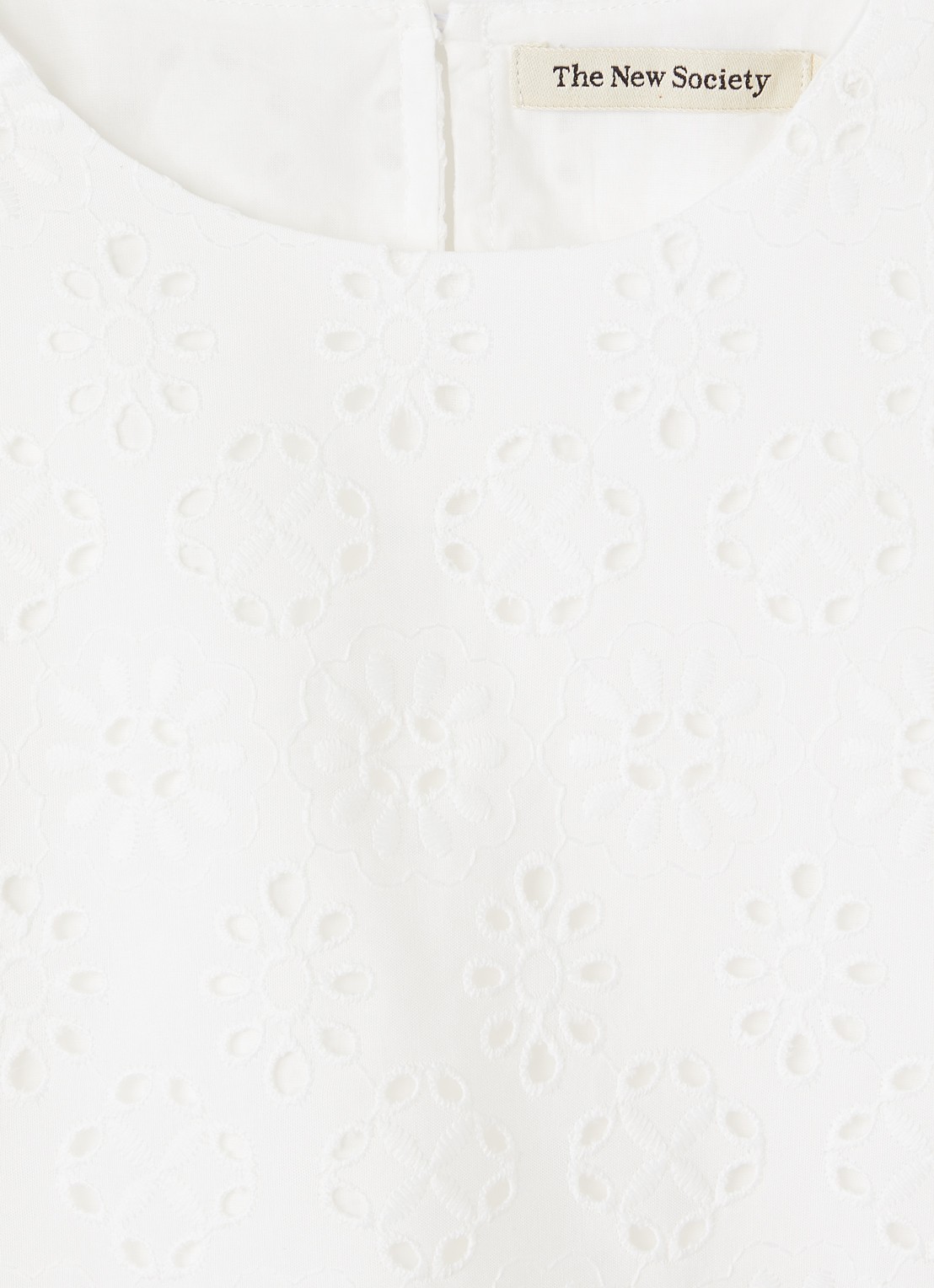 The New Society Sakura tuniek met broderie - detail 3 gebroken wit