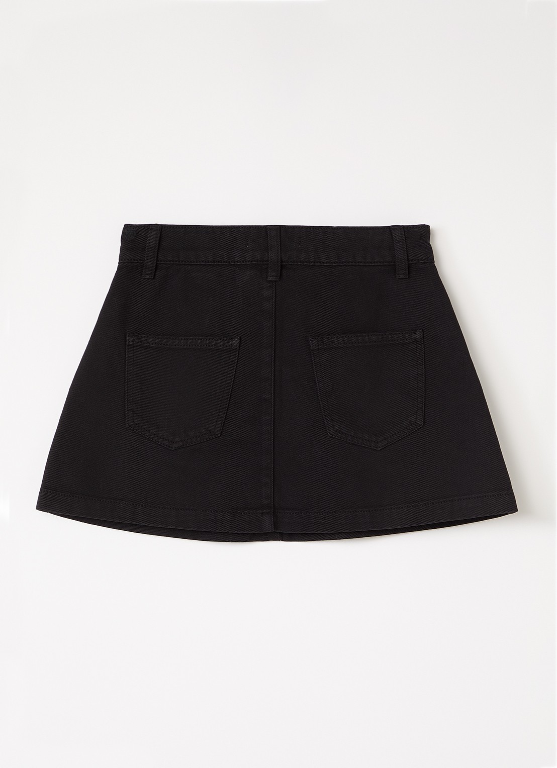 The New Society Spijkerrok met studs - voorkant 2 zwart