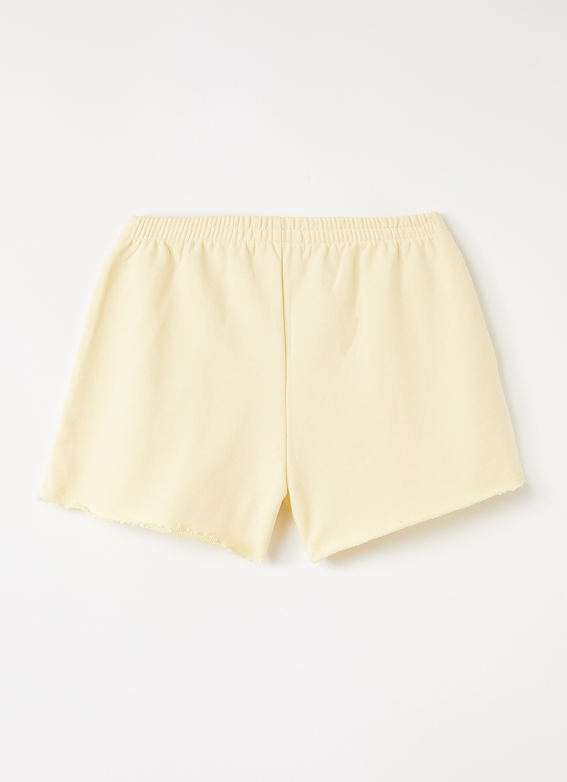 The New Society Straight fit korte joggingbroek met logo - voorkant 3 citroengeel