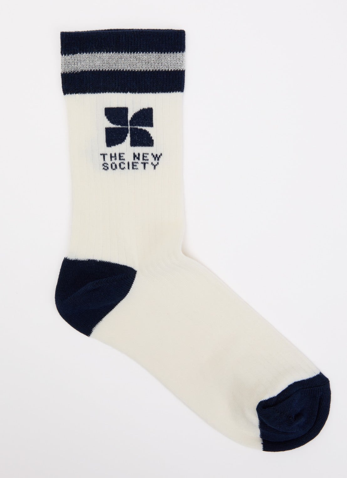 The New Society Summer sokken met logo  - voorkant donkerblauw