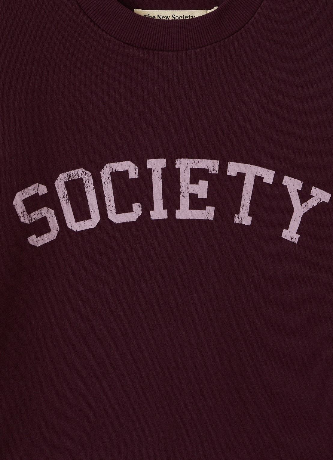 The New Society Sweater met logoprint - detail 3 bordeauxrood