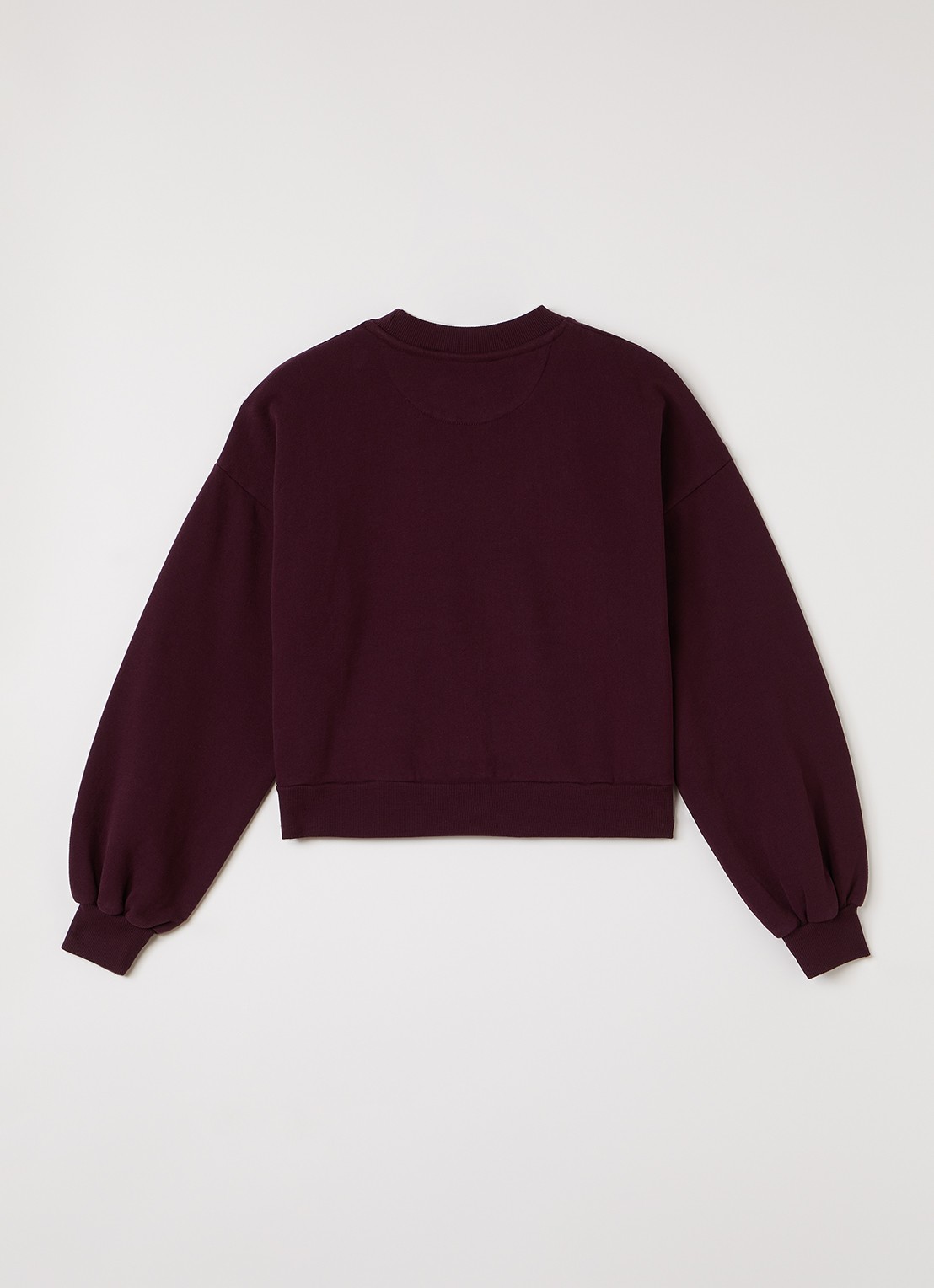 The New Society Sweater met logoprint - voorkant 2 bordeauxrood