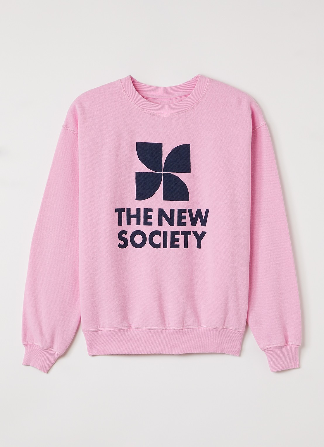 The New Society Sweater met logoprint - voorkant lila