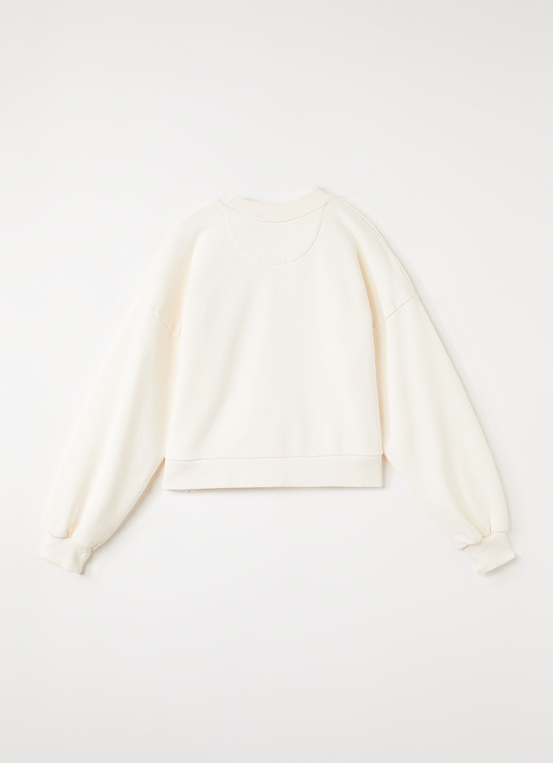 The New Society Tansy sweater met logoprint - voorkant 4 creme