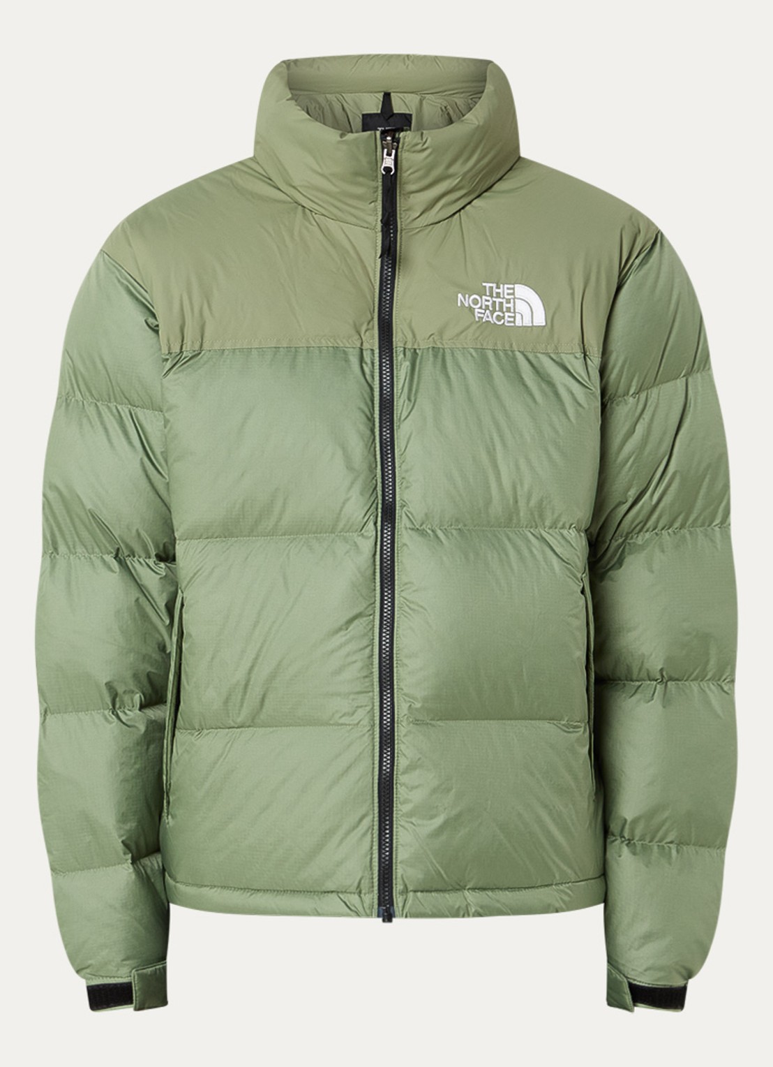 The North Face 1996 Retro Nuptse puffer jack met donsvulling  - voorkant lichtgroen