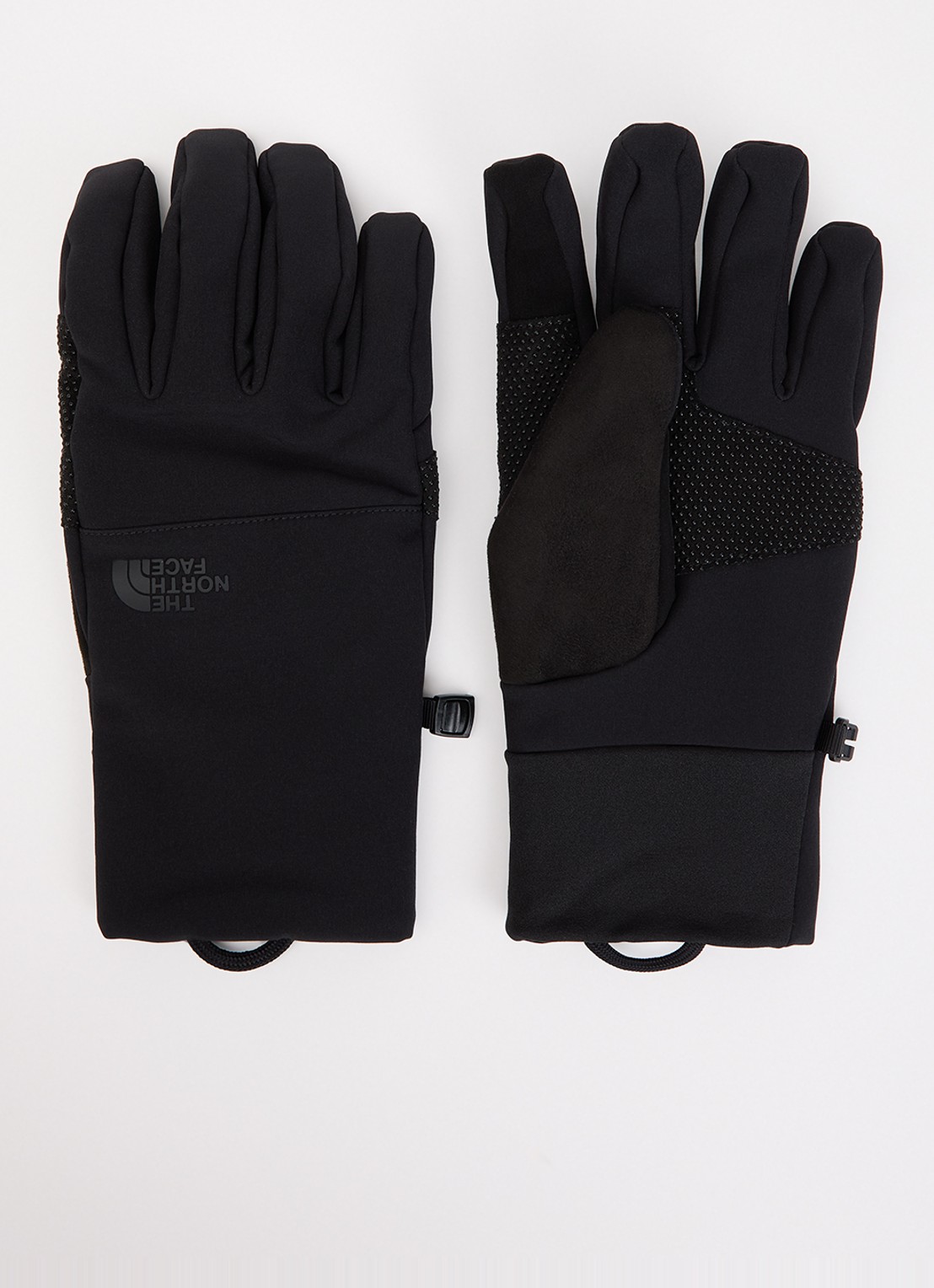 The North Face Apex Etip handschoenen met logo en touchscreen functie - voorkant zwart
