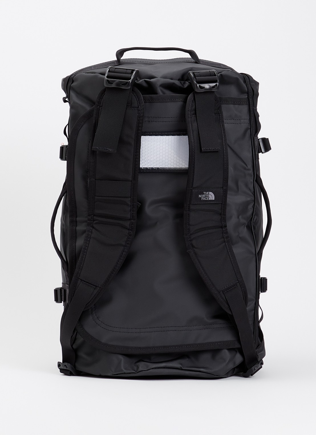 The North Face Base Camp Duffel S weekendtas met verstelbare schouderriem - achterkant zwart