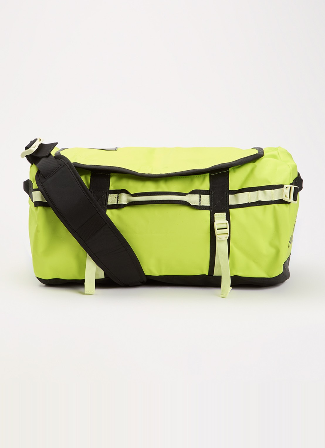 The North Face Base Camp Duffel S weekendtas met verstelbare schouderriem - voorkant 4 lime