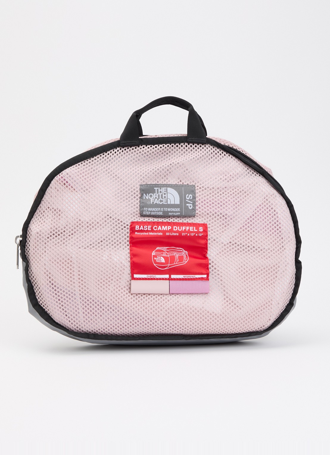 The North Face Base Camp Duffel S weekendtas met verstelbare schouderriem - detail 2 roze