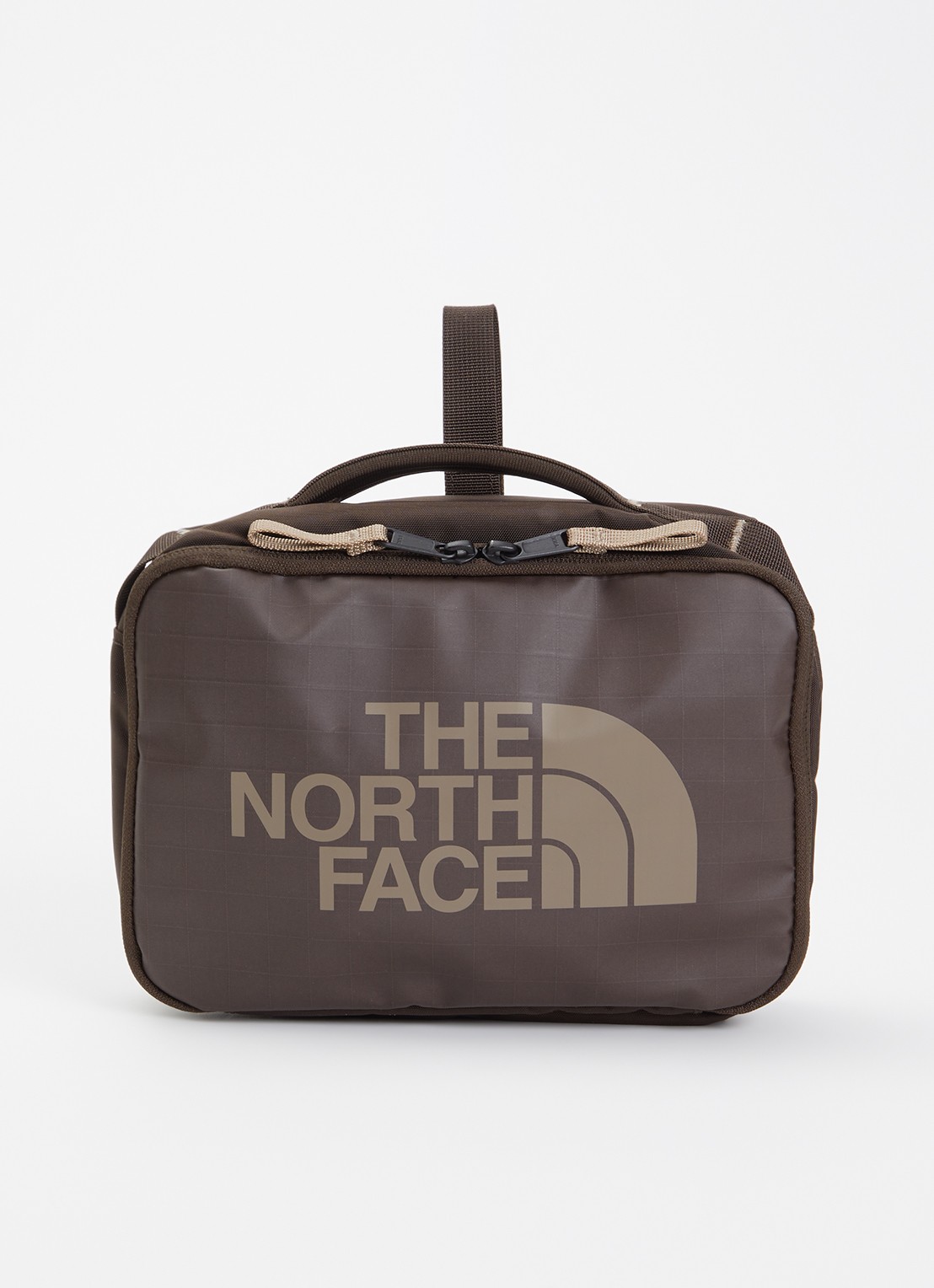 The North Face Base Camp Voyager toilettas met logo - voorkant donkerbruin
