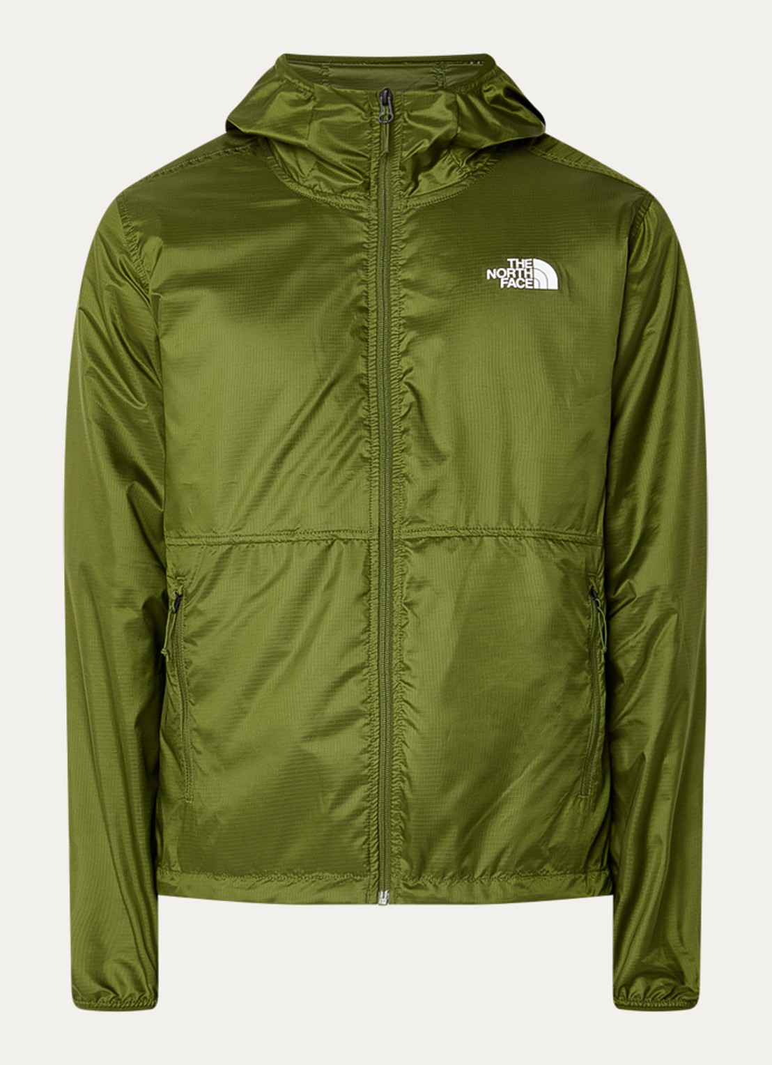 The North Face Cyclone windjack met capuchon en ritszakken - voorkant groen