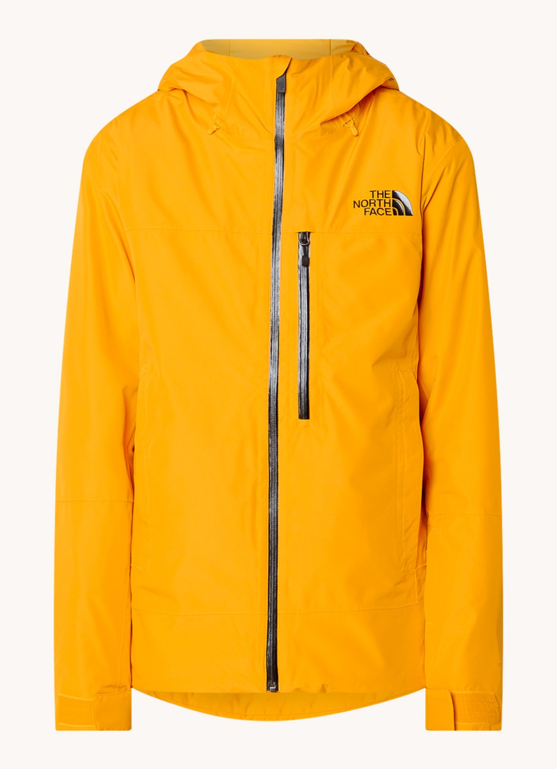 The North Face Descendit ski-jas met capuchon en logo - voorkant 2 okergeel