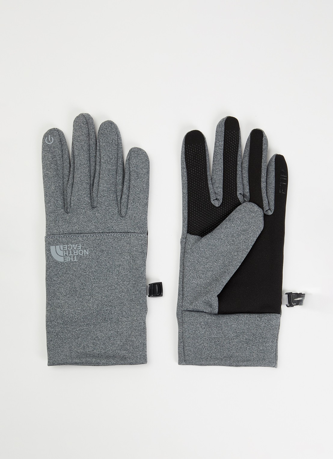 The North Face Etip handschoenen met logo - voorkant grijsmele