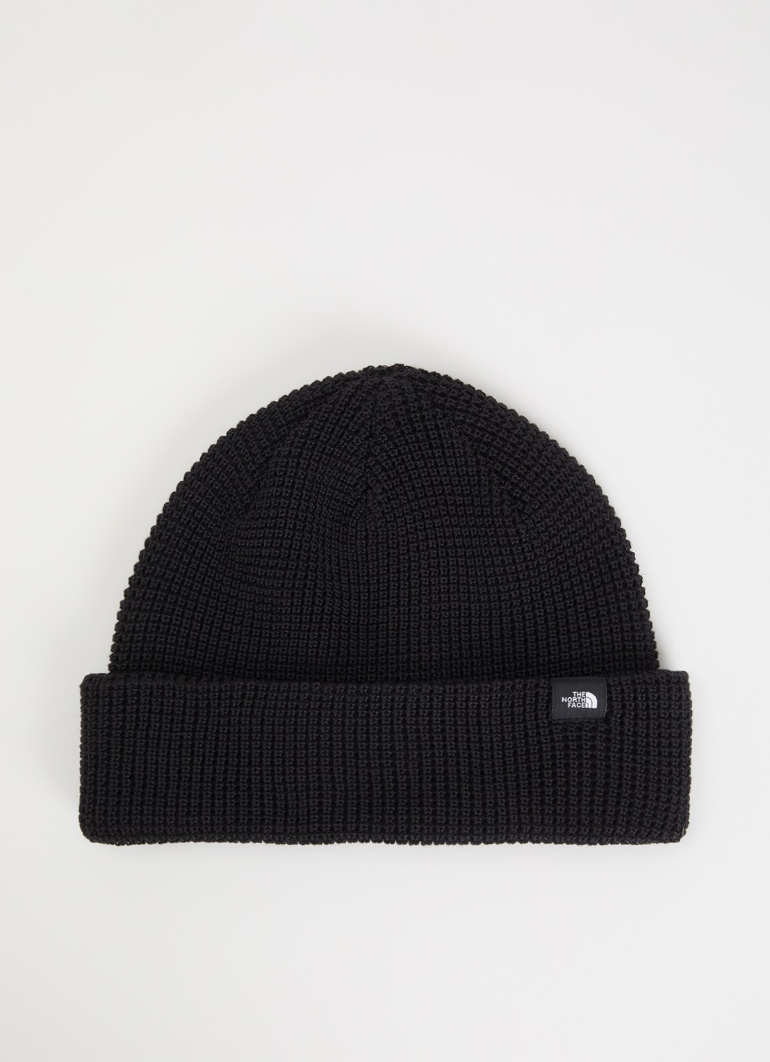The North Face Fisherman grofgebreide muts met logo - voorkant zwart