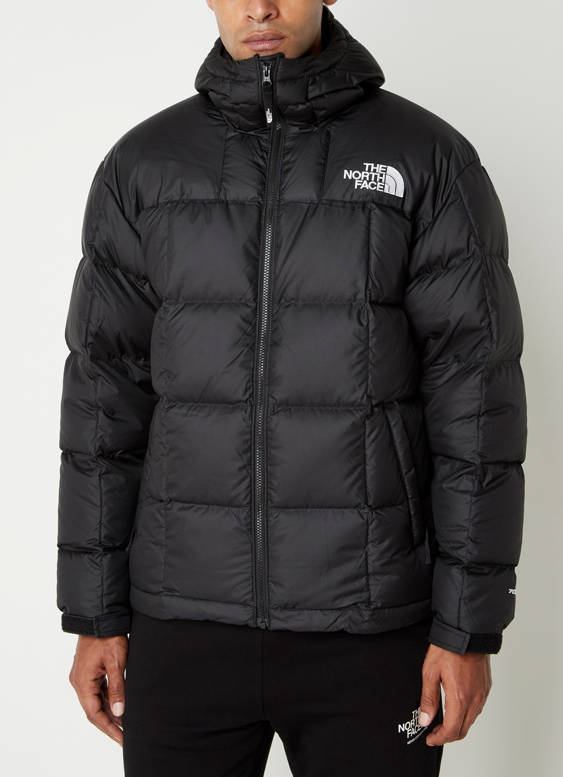 The North Face Lhotse puffer jack met donsvulling en logo - detail 4 zwart