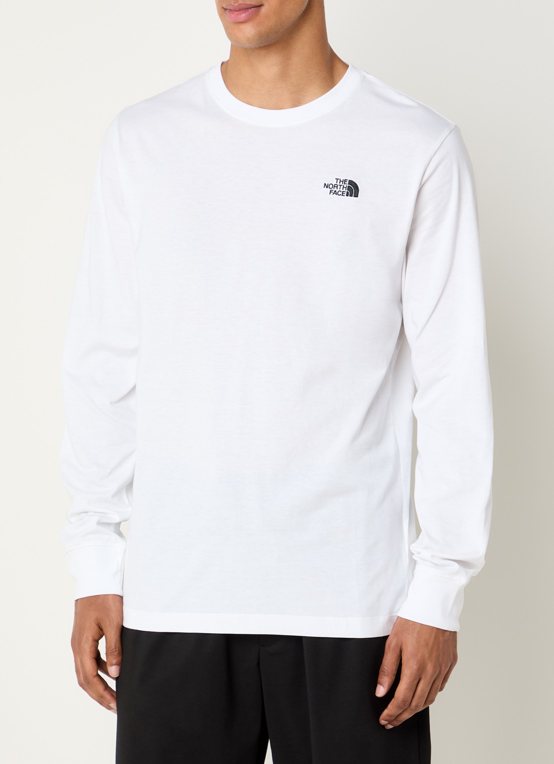 The North Face Longsleeve met logo - detail wit