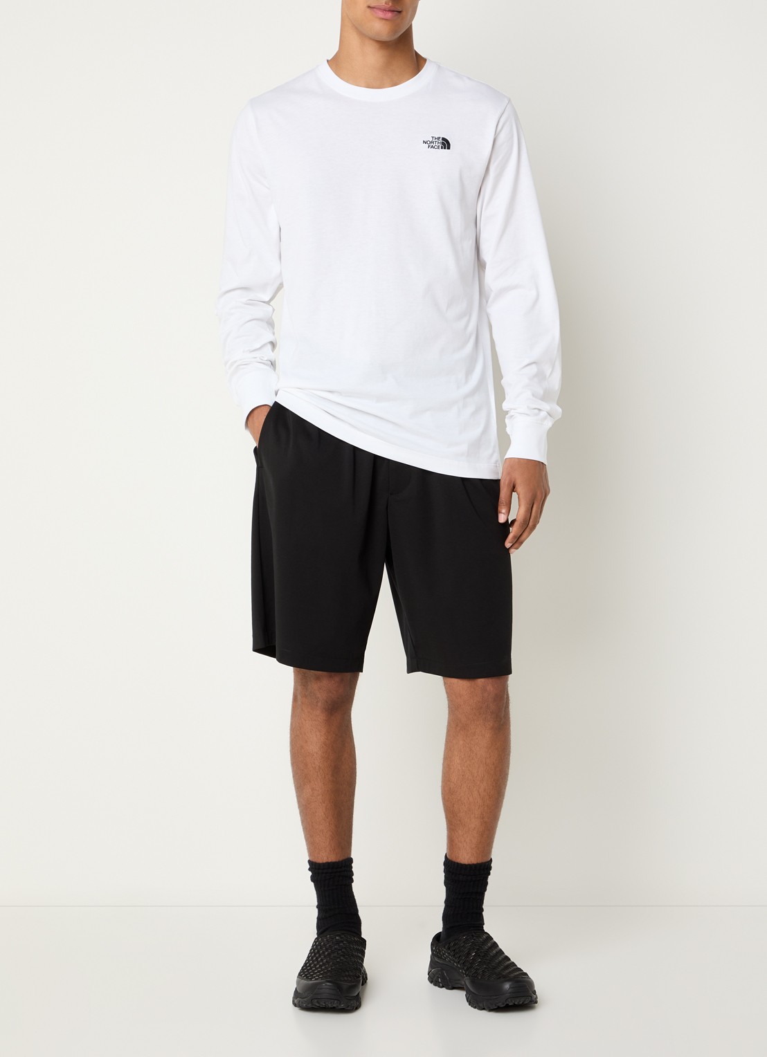 The North Face Longsleeve met logo - voorkant 3 wit