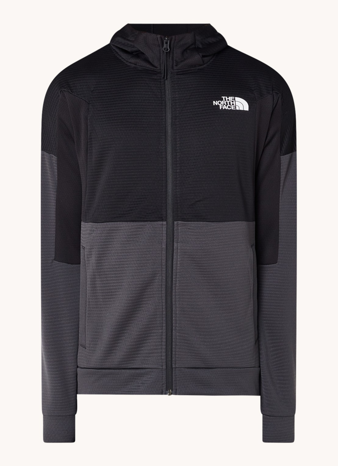 The North Face Mountain Athletics sweatvest van fleece met ritszakken en structuur  - voorkant 2 antraciet