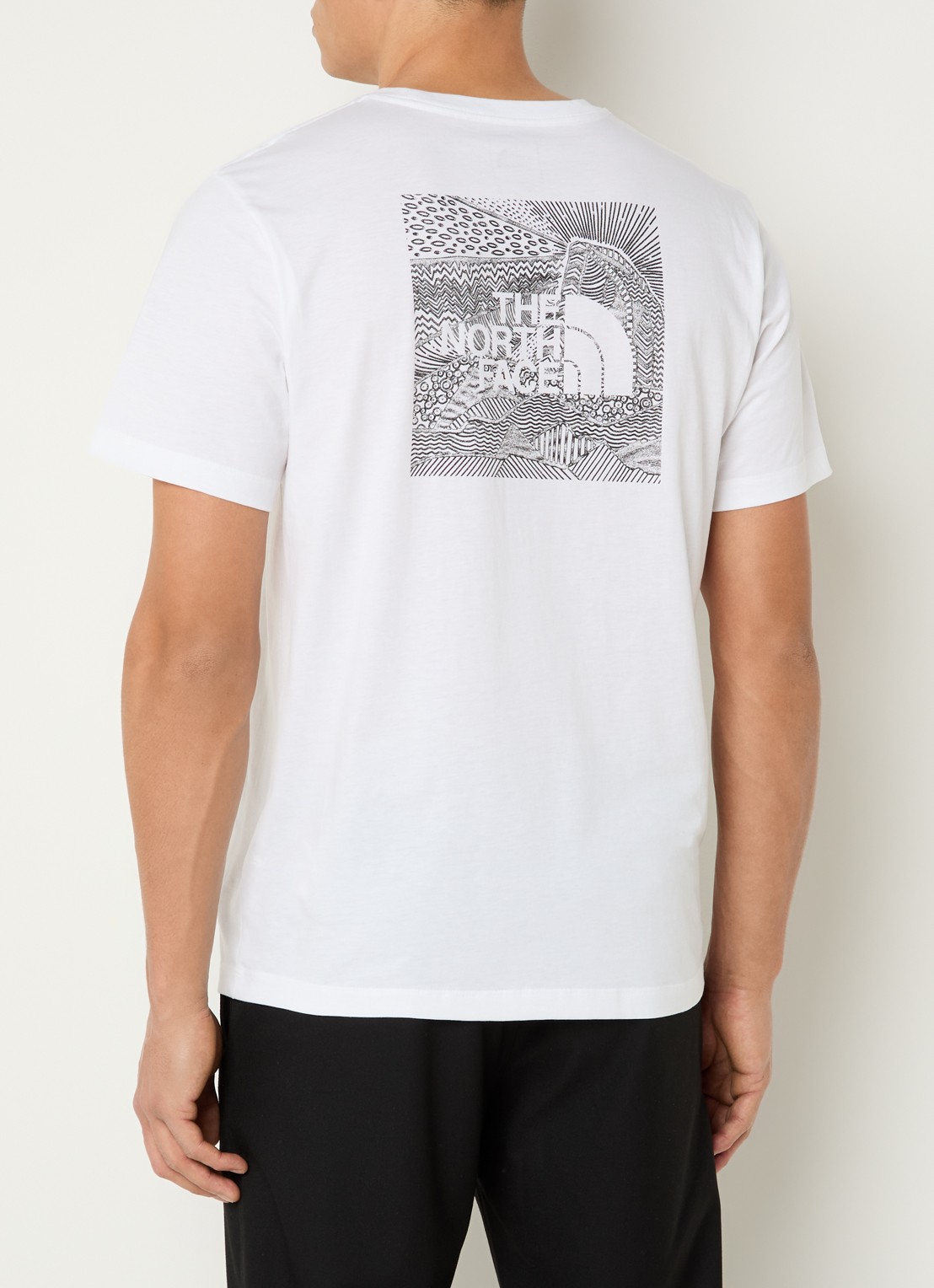 The North Face NSE Box Celebration T-shirt met logo- en backprint - detail wit