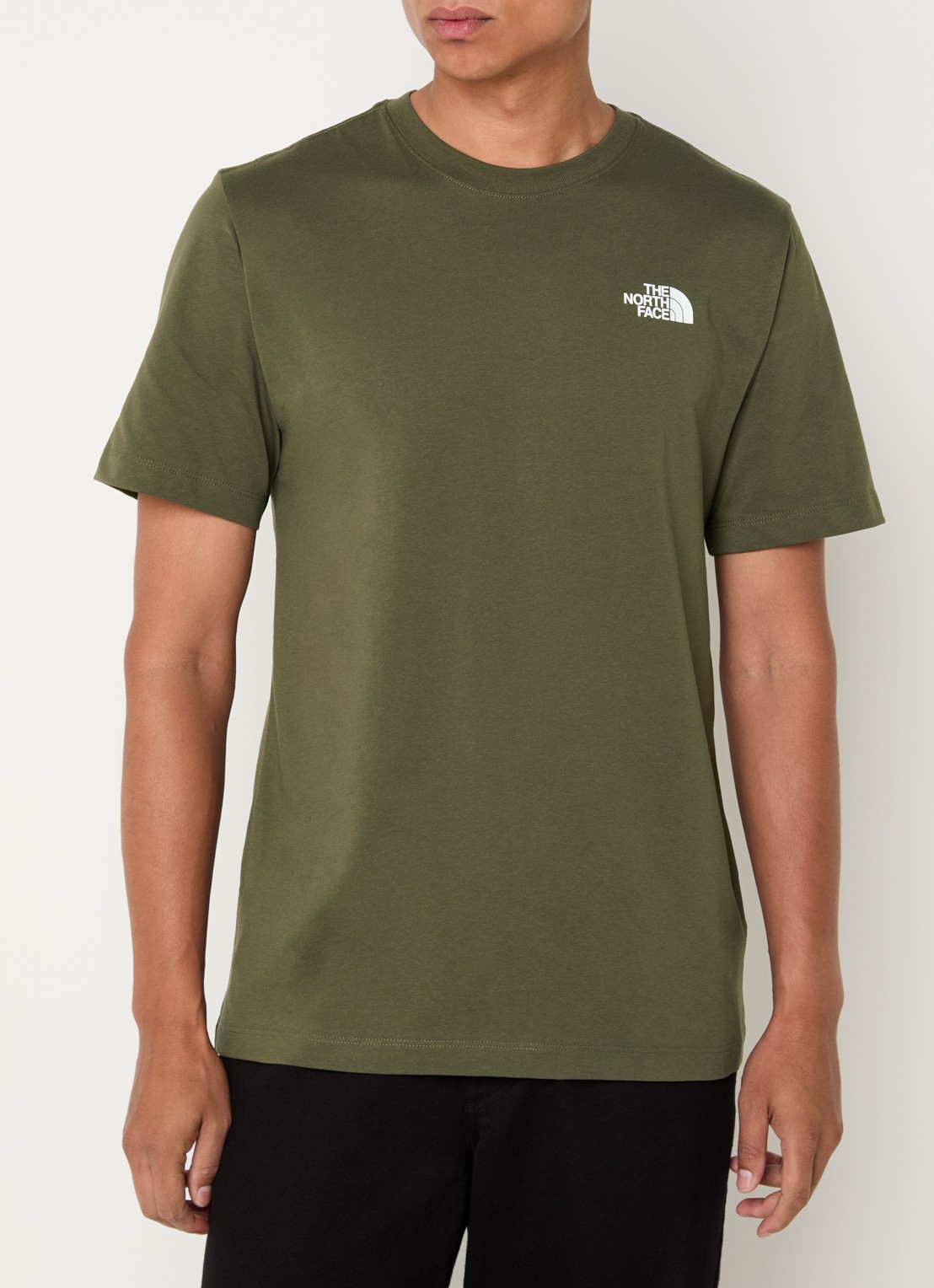 The North Face NSE Box Celebration T-shirt met logo- en backprint - achterkant bronsgroen
