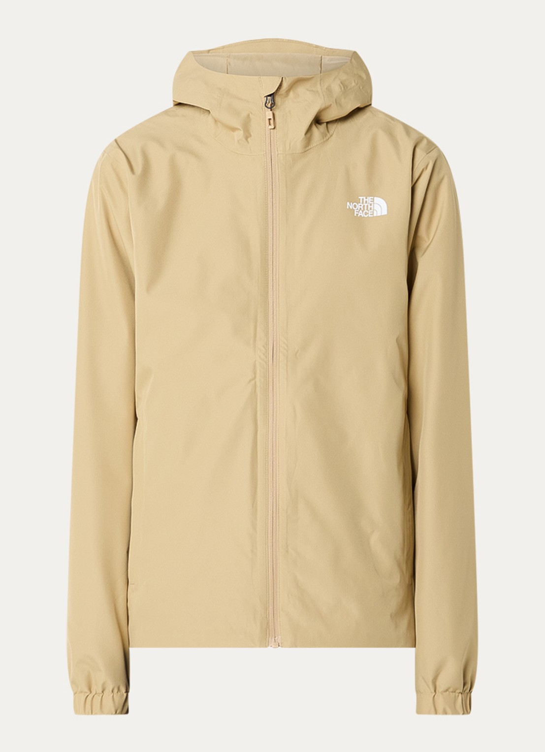 The North Face Quest windjack met capuchon en ritszakken - voorkant beige