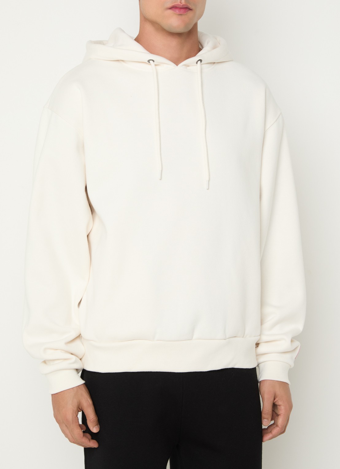 The North Face Red box hoodie met logo - detail gebroken wit