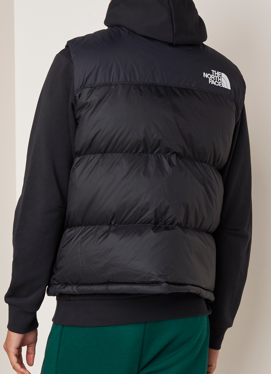 The North Face Retro Nuptse gewatteerde bodywarmer met donsvulling - achterkant zwart