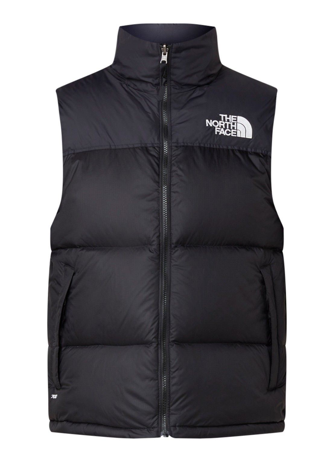 The North Face Retro Nuptse gewatteerde bodywarmer met donsvulling - voorkant 3 zwart
