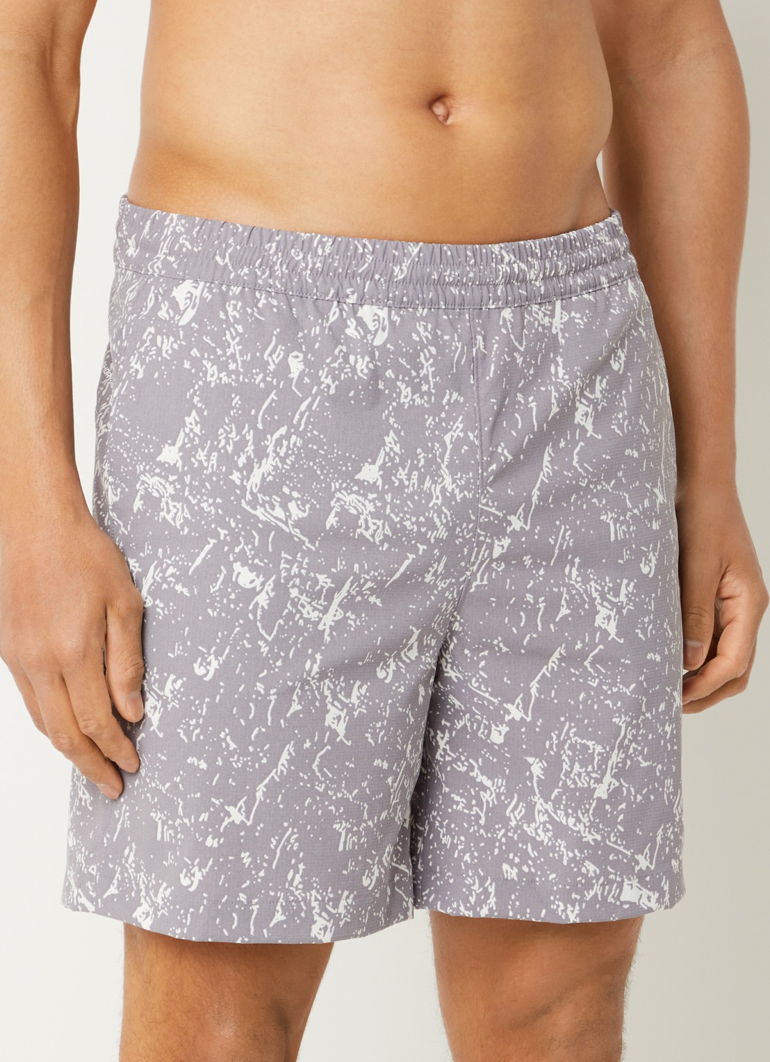 The North Face Straight fit korte broek met print en steekzakken - detail lichtgrijs