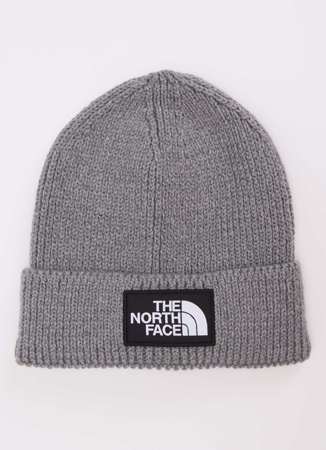 The North Face The Logo Box grofgebreide muts  - voorkant middengrijs
