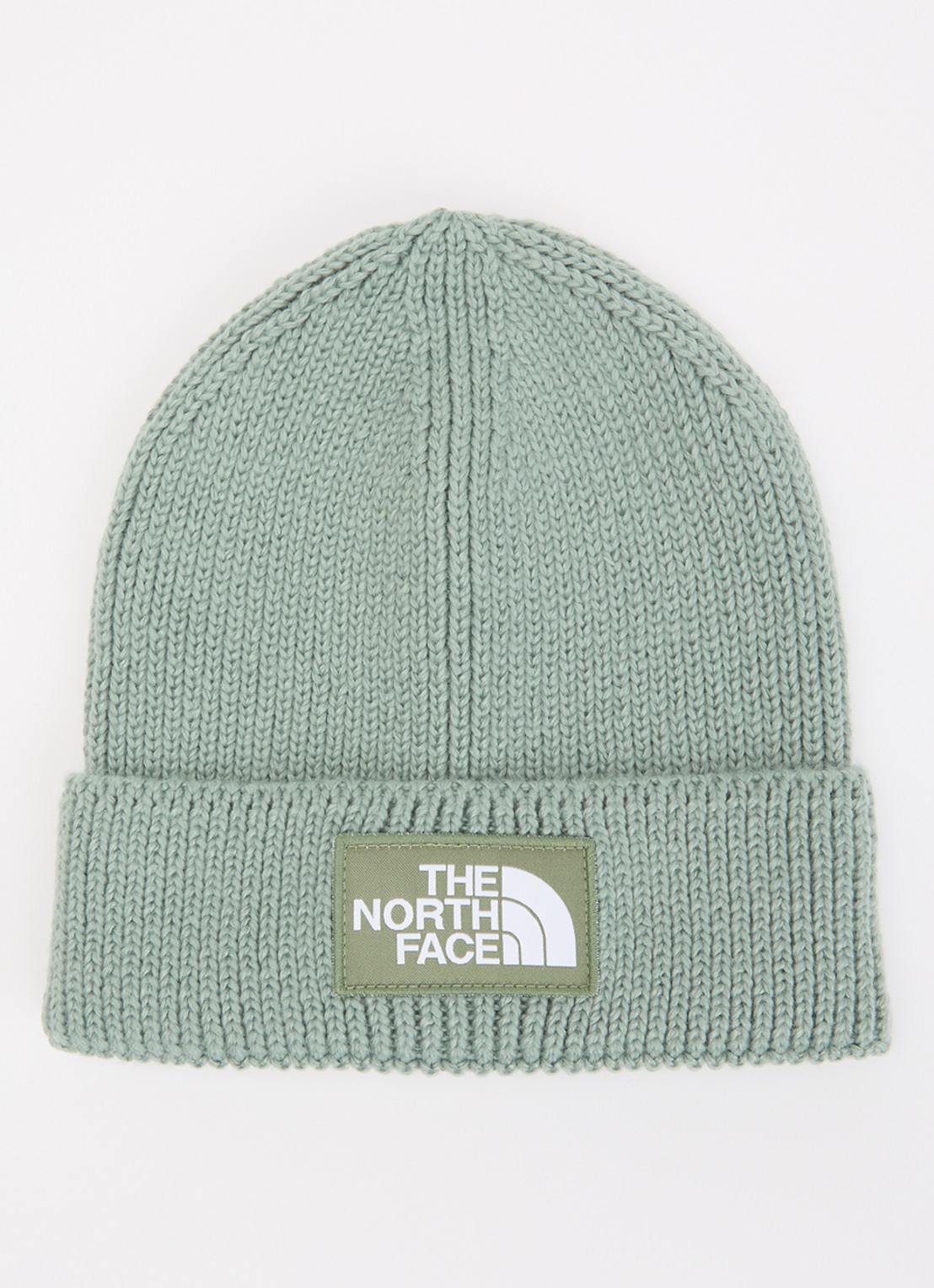 The North Face The Logo Box grofgebreide muts  - voorkant lindegroen