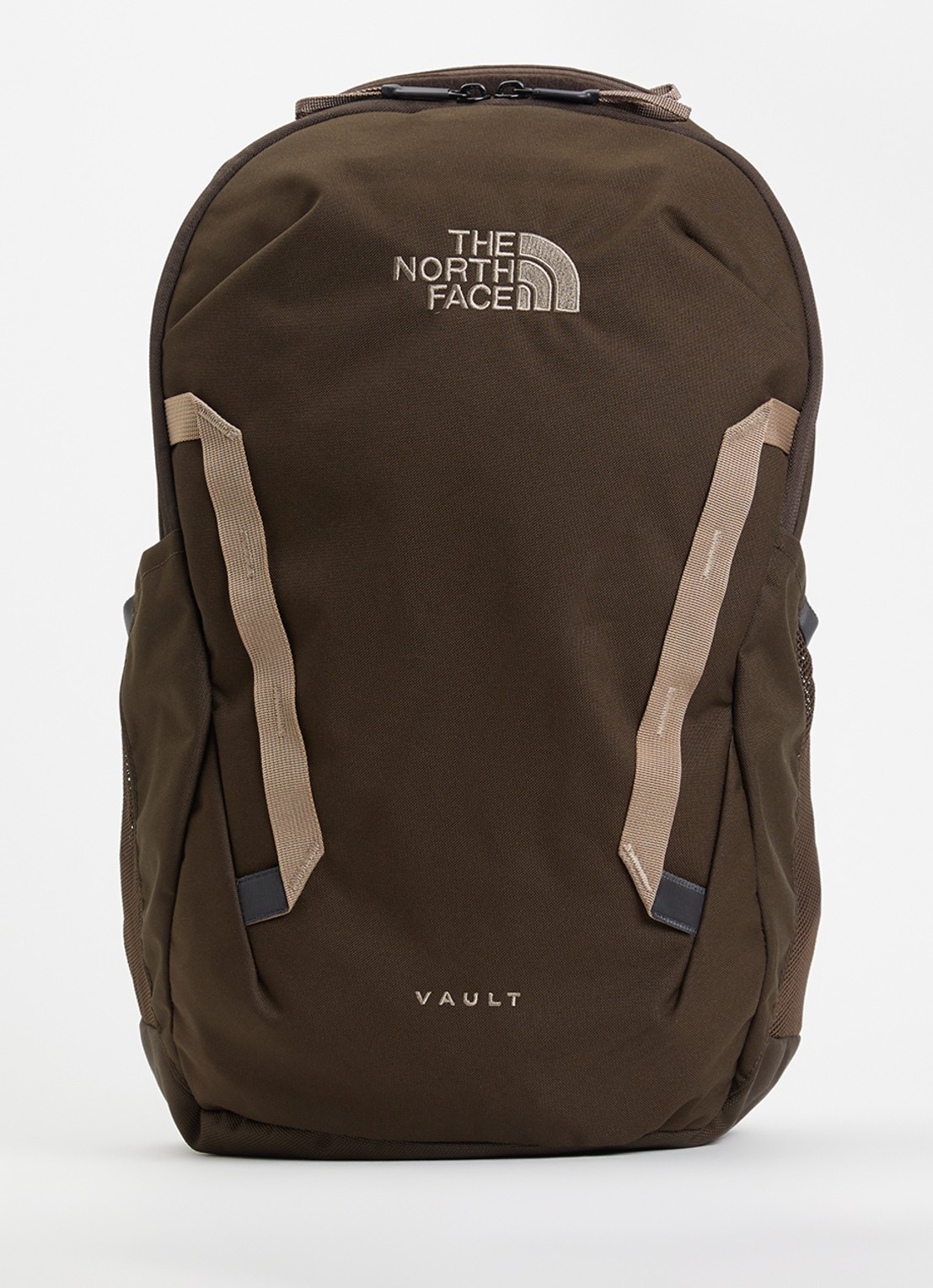 The North Face Vault rugzak met 15 inch laptopvak - voorkant donkerbruin